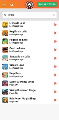Jogar bingo no aplicativo LeoVegas
